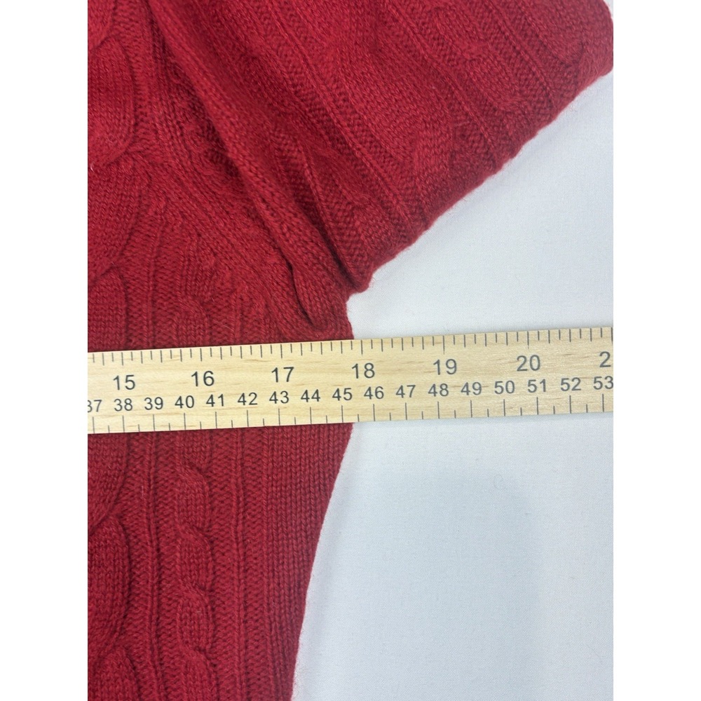 Keira 2ply 100% Cashmere Cable Knit Pullover Turtleneck Red, Women's Small - Picture 4 of 13